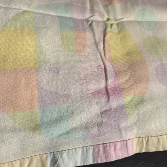 Set of 2 Baby Receiving Blankets Bunnies 35x35” Whales Dolphins Kupu 28x30” - Picture 4 of 13